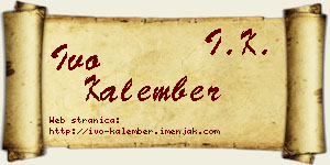 Ivo Kalember vizit kartica